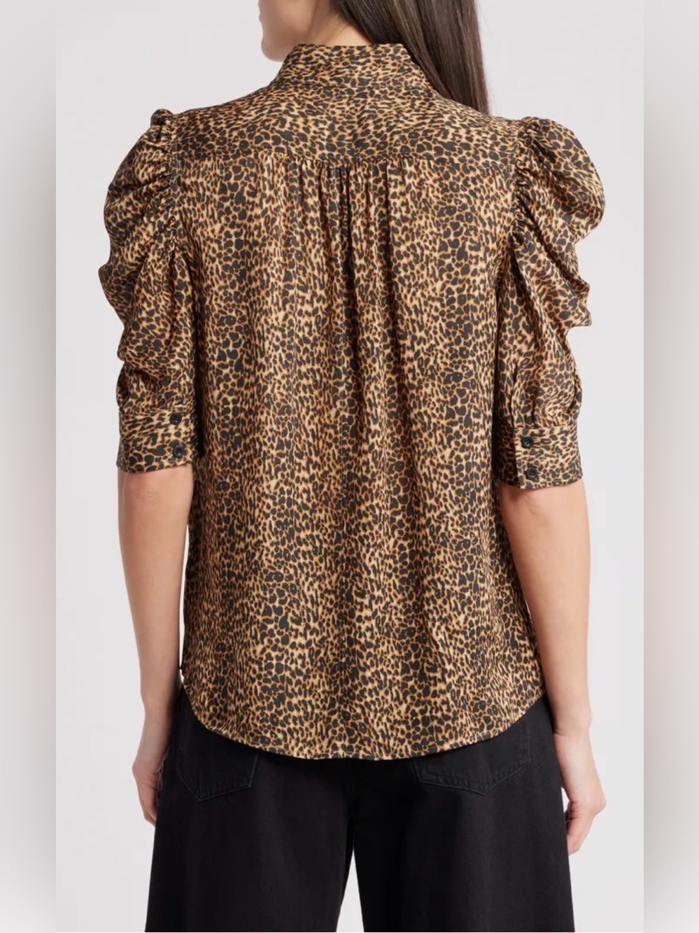 Frame The Silk Gillian Top Leopard Size Medium - Picture 2 of 5